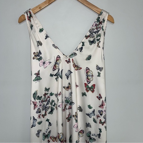 Josa Tulum Dress One Size‎ Fits Most Ivory Butterfly Print Beach  Cover V-neck - Picture 11 of 12